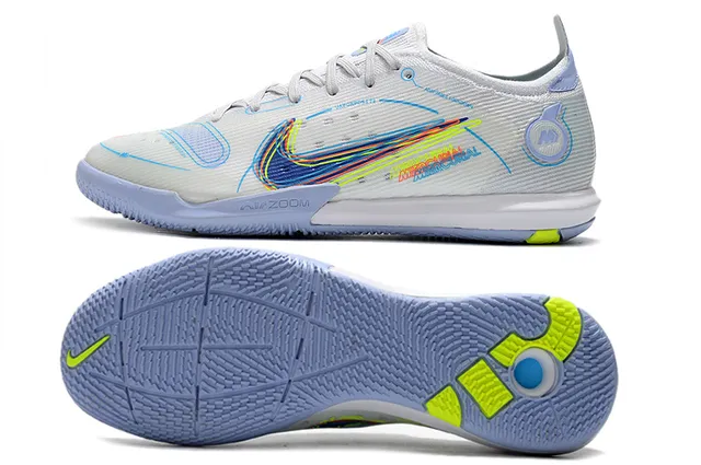 Nike Bleu Orange Mailles Et Synthétique Overlay Upper Vibrant Swoosh Accent Chaussures De Football Indoor 10