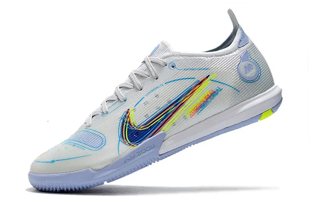 Nike Bleu Orange Mailles Et Synthétique Overlay Upper Vibrant Swoosh Accent Chaussures De Football Indoor 12