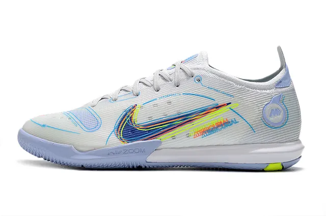 Nike Bleu Orange Mailles Et Synthétique Overlay Upper Vibrant Swoosh Accent Chaussures De Football Indoor 13