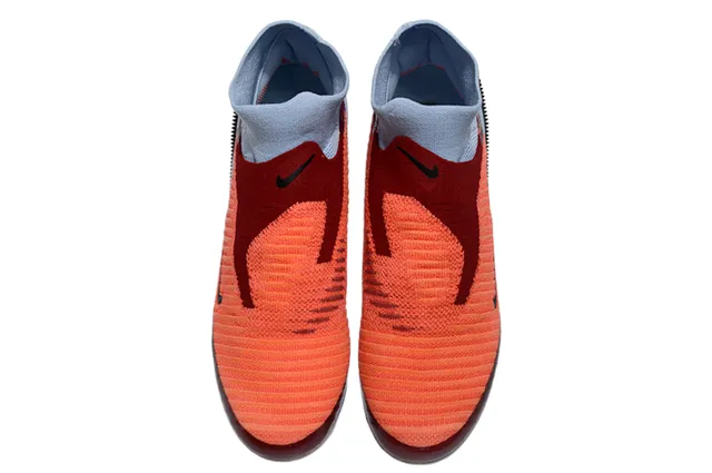 Nike Blue Orange Sock-Fit Collar Asymmetric Lacing Firm-Ground Soccer Shoes 2