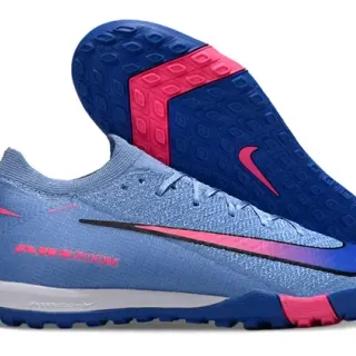 Nike Zapatillas de fútbol turf upper knit azul rosa col dynamic fit