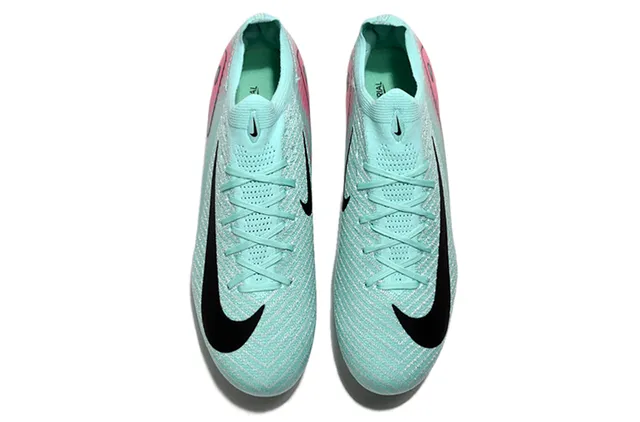 Nike Blue Pink Knit Upper Dynamic Graphic Firm-Ground Soccer Shoes 2