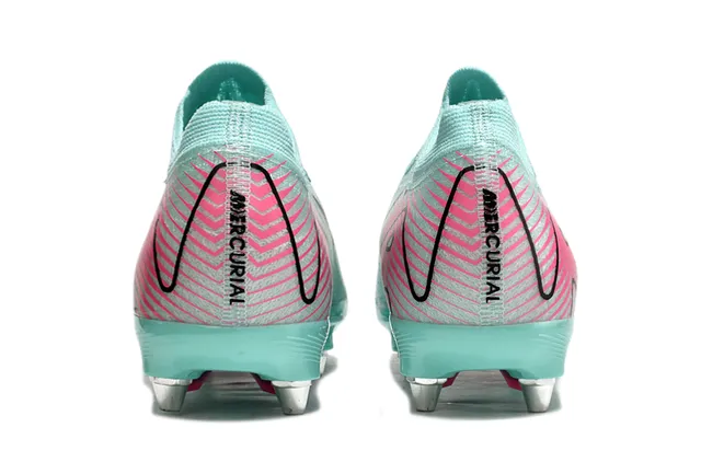 Nike Blue Pink Knit Upper Dynamic Graphic Firm-Ground Soccer Shoes 4