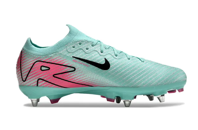 Nike Blue Pink Knit Upper Dynamic Graphic Firm-Ground Soccer Shoes 7