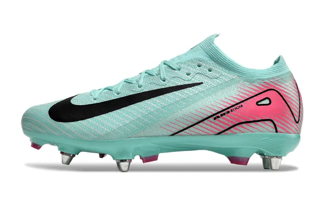 Nike Blue Pink Knit Upper Dynamic Graphic Firm-Ground Soccer Shoes 8