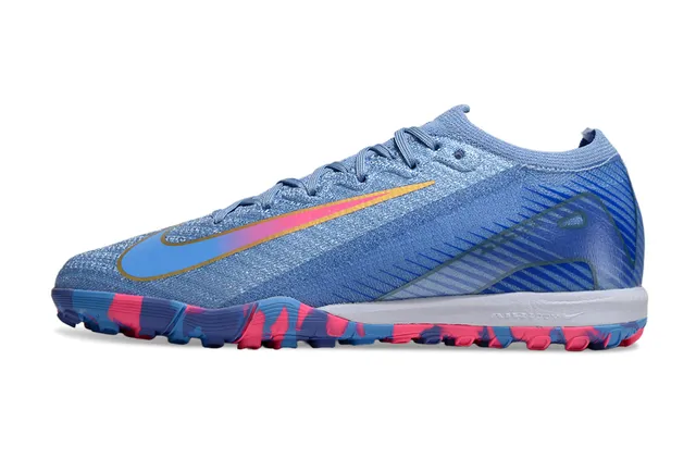 Nike Blue Pink Knit Upper Iridescent Turf Soccer Shoes 2