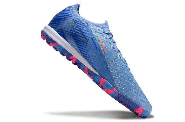 Nike Blue Pink Knit Upper Iridescent Turf Soccer Shoes 4