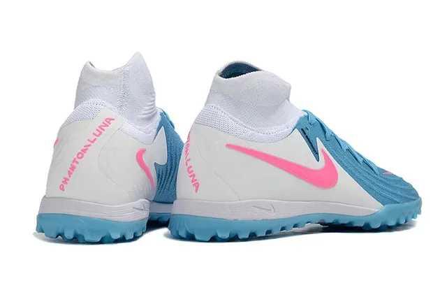 Nike Blue Pink Sock-Fit Collar Knit Upper Turf Soccer Shoes 5