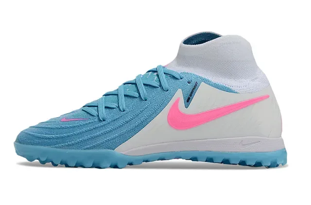 Nike Blue Pink Sock-Fit Collar Knit Upper Turf Soccer Shoes 7