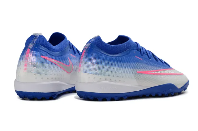 Nike Blue Silver Sock-Fit Collar Gradient Knit Upper Turf Soccer Shoes 5