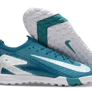 Nike Blue White Knit Upper Dynamic Fit Collar Turf Soccer Shoes