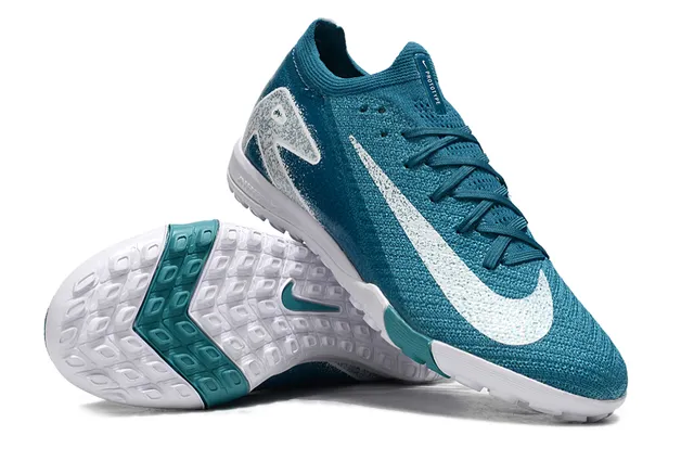 Nike Blue White Knit Upper Dynamic Fit Collar Turf Soccer Shoes 3