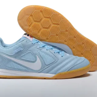 Nike Blue White Low-Top Leather-Mesh Hybrid Upper Indoor Soccer Shoes