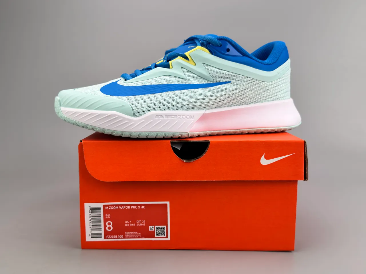 Nike Blue White Mesh Upper Synthetic Cage Overlay Running Shoes 4