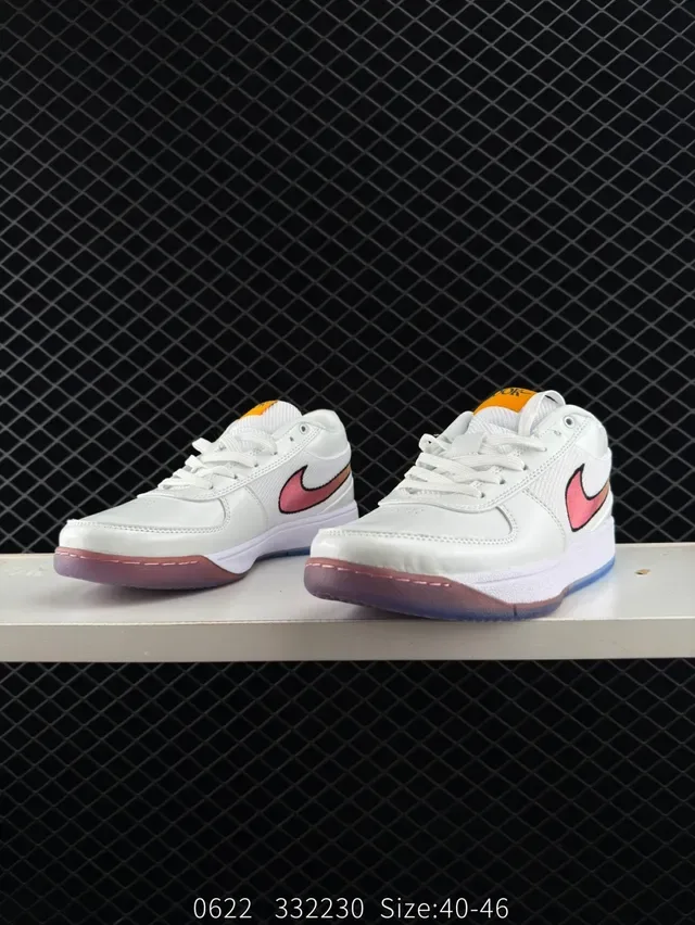 Nike Book 1 EP White Red Gradient Swoosh Lifestyle Sneakers 2