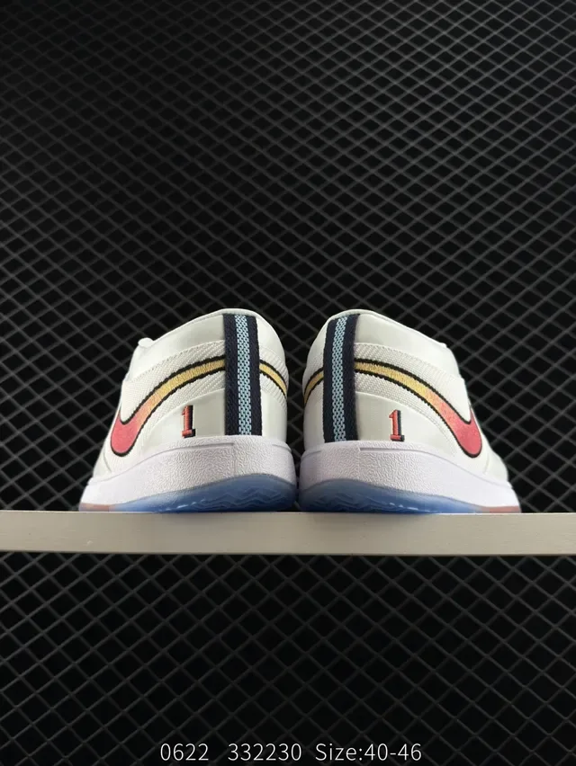 Nike Book 1 EP White Red Gradient Swoosh Lifestyle Sneakers 3