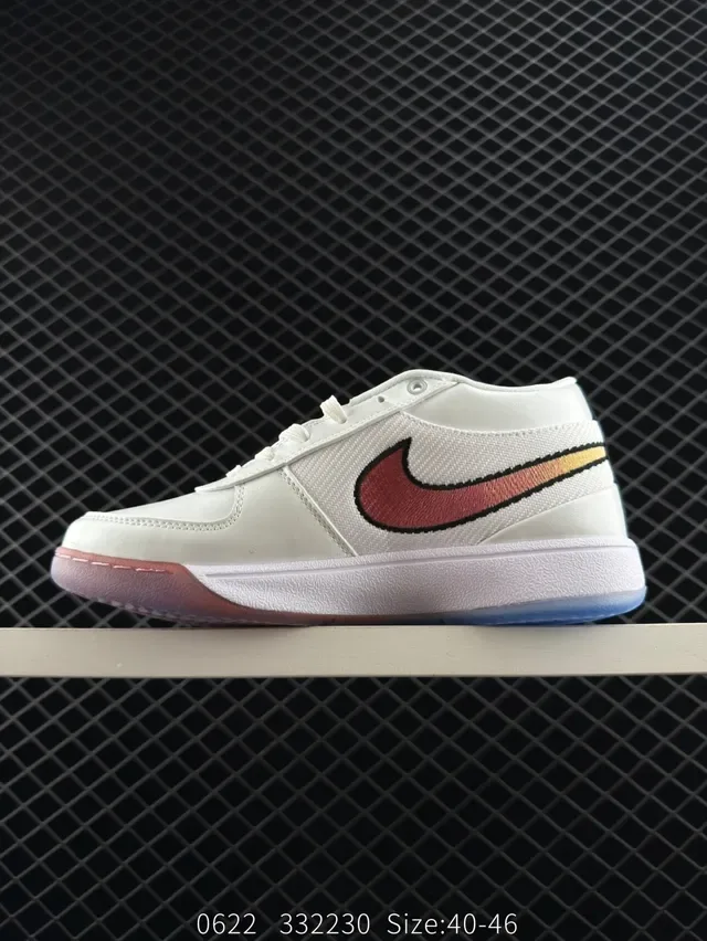 Nike Book 1 EP White Red Gradient Swoosh Lifestyle Sneakers 5