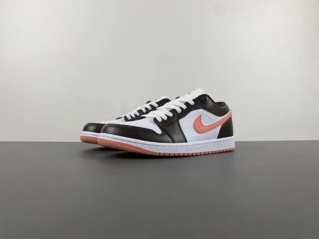 Nike Brown Orange Low-Top चामড়া এবং জাল লাইফস্টাইল স্নিকার্স 10