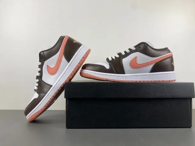 Nike Brown Orange Low-Top चामড়া এবং জাল লাইফস্টাইল স্নিকার্স 14