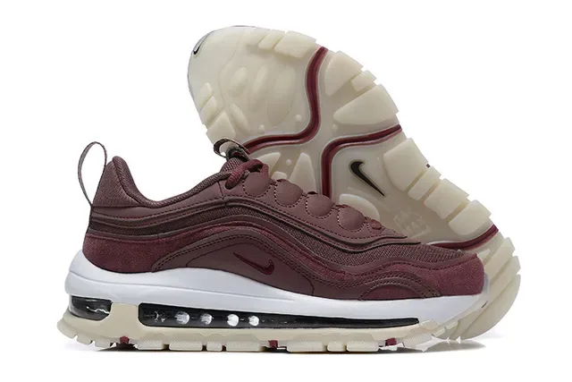 Nike Burgundy White Layered Maroon Upper Visible Air Unit Lifestyle Sneakers 5