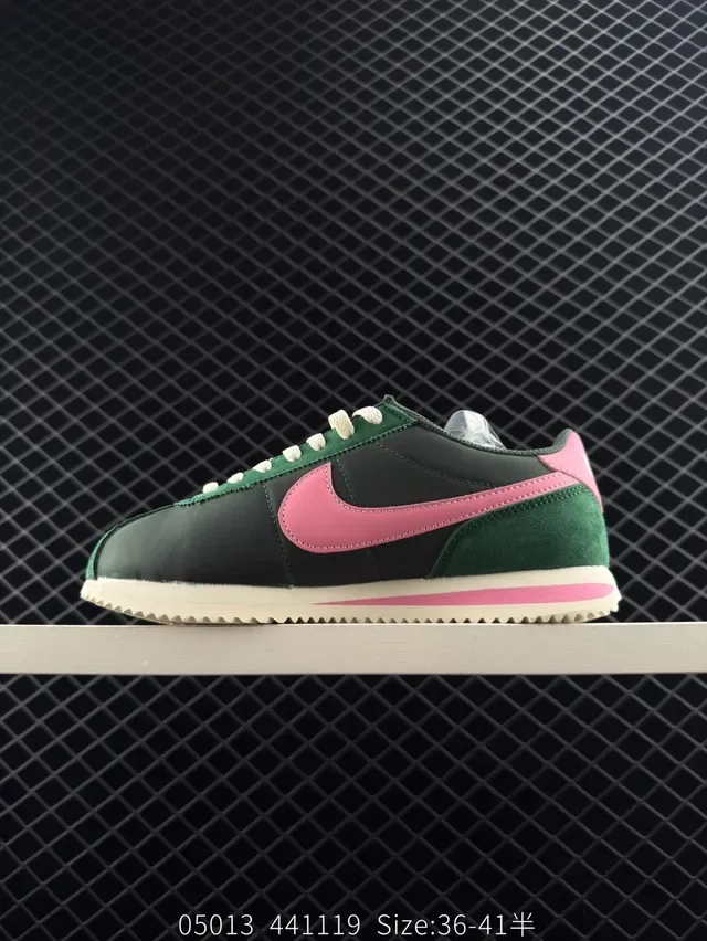 Nike Cortez Green Pink Suede and Synthetic Lifestyle Sneakers 6