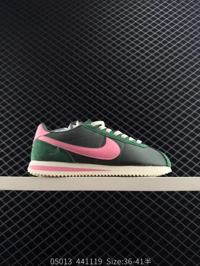Nike Cortez Green Pink Suede and Synthetic Lifestyle Sneakers 7