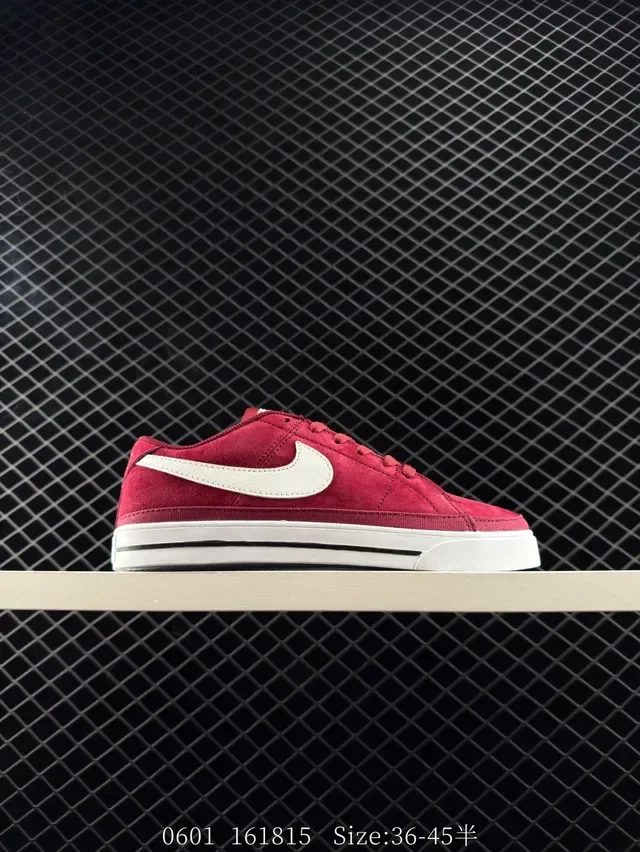 Nike Court Legacy Red Suede Lifestyle Sneakers 5