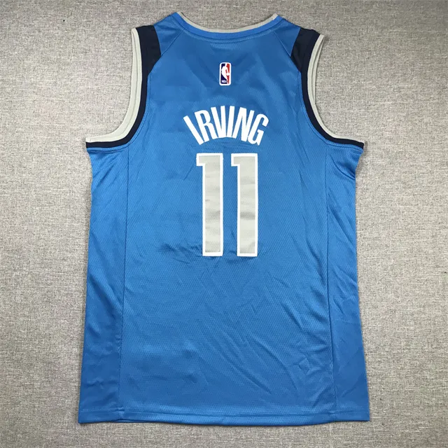 Nike Dallas Mavericks Kyrie Irving #11 Azul Marinho NBA Swingman-Style Mesh Fabric Jersey 3