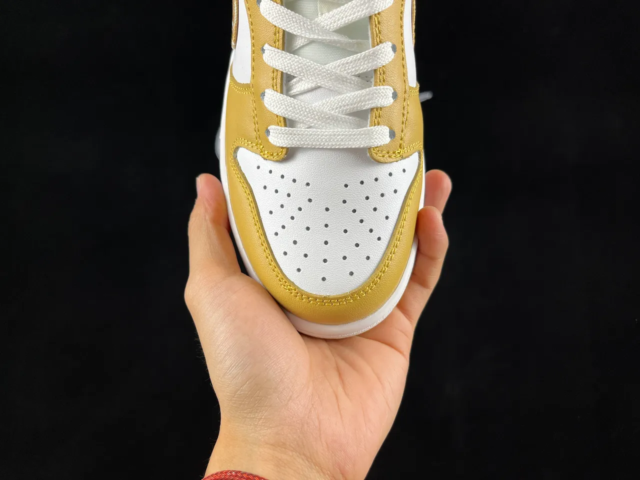 Nike Dunk Low Gold and White Bandana Print Lifestyle Sneakers 8