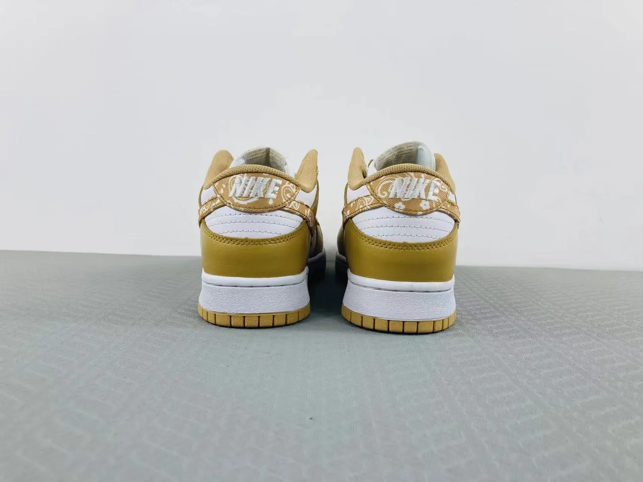 Nike Dunk Low Gold and White Bandana Print Lifestyle Sneakers 17