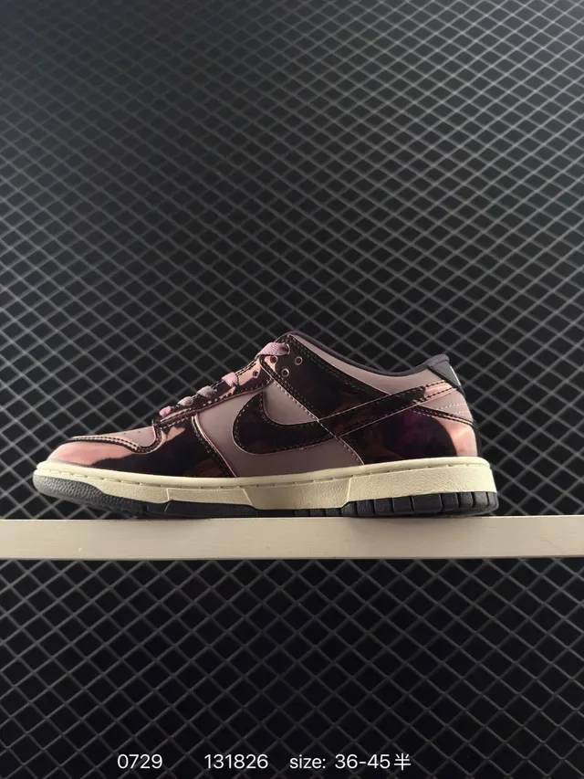 Nike Dunk Low Iridescent Metallic Purple Pink Lifestyle Sneakers 5