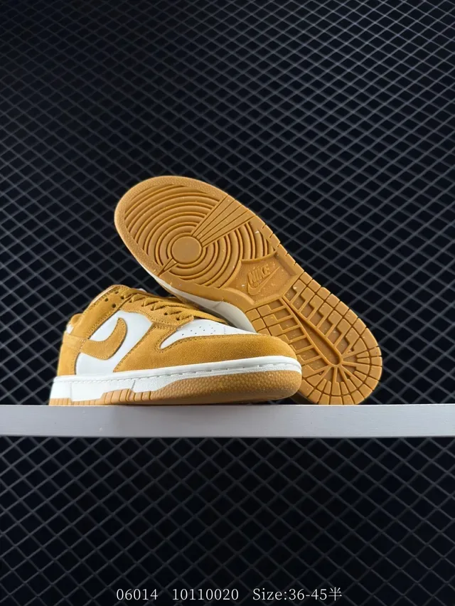 Nike Dunk Low Mustard Yellow and White Lifestyle Sneakers 2