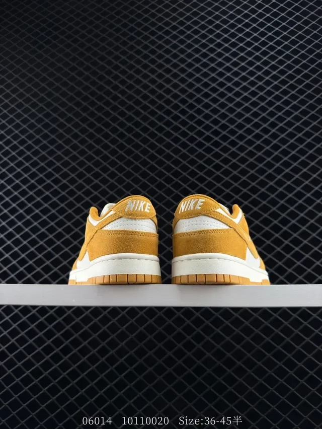 Nike Dunk Low Mustard Yellow and White Lifestyle Sneakers 4