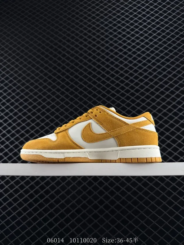 Nike Dunk Low Mustard Yellow and White Lifestyle Sneakers 6