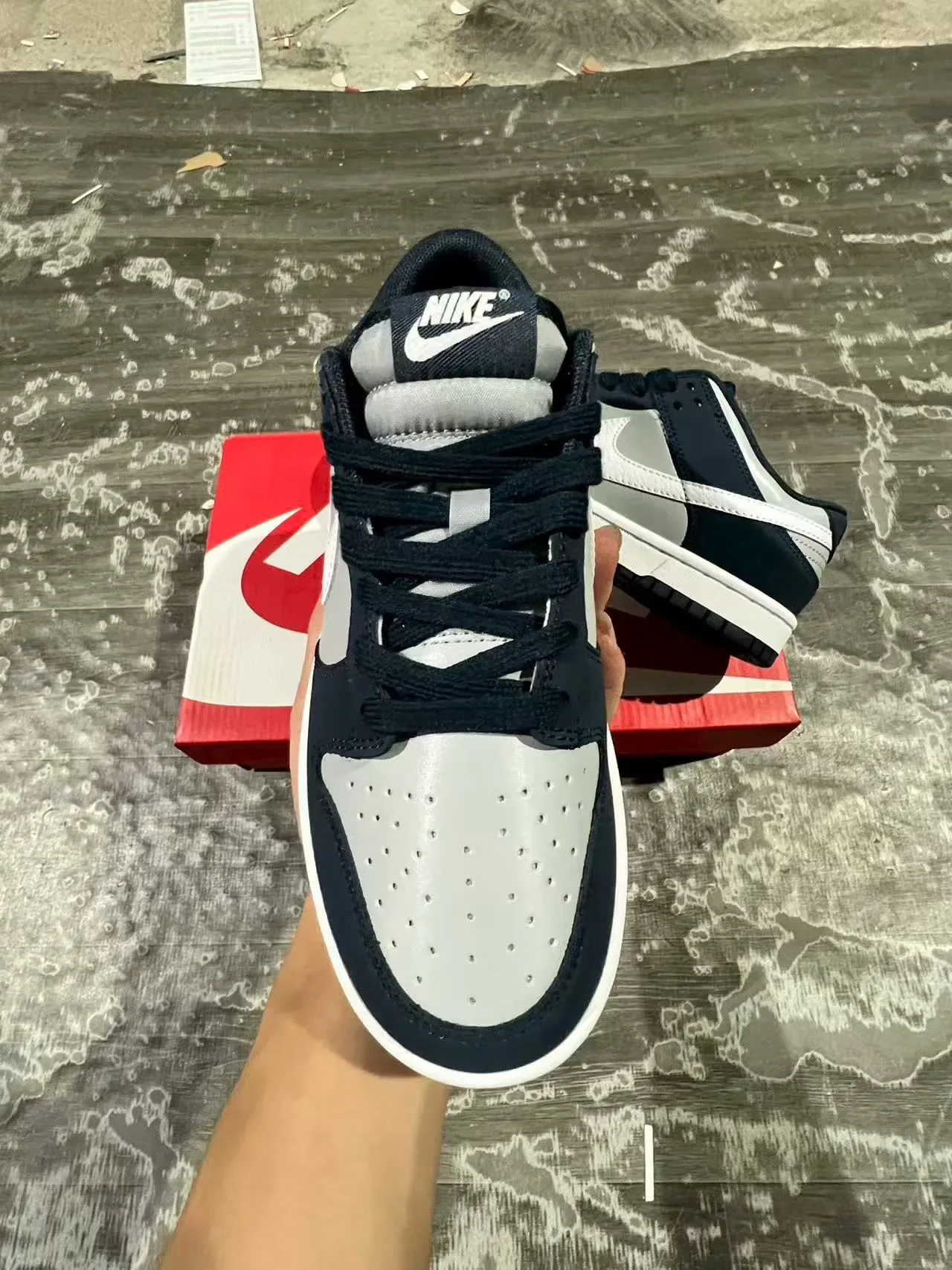 Nike Dunk Low Navy and Gray Lifestyle Sneakers 3