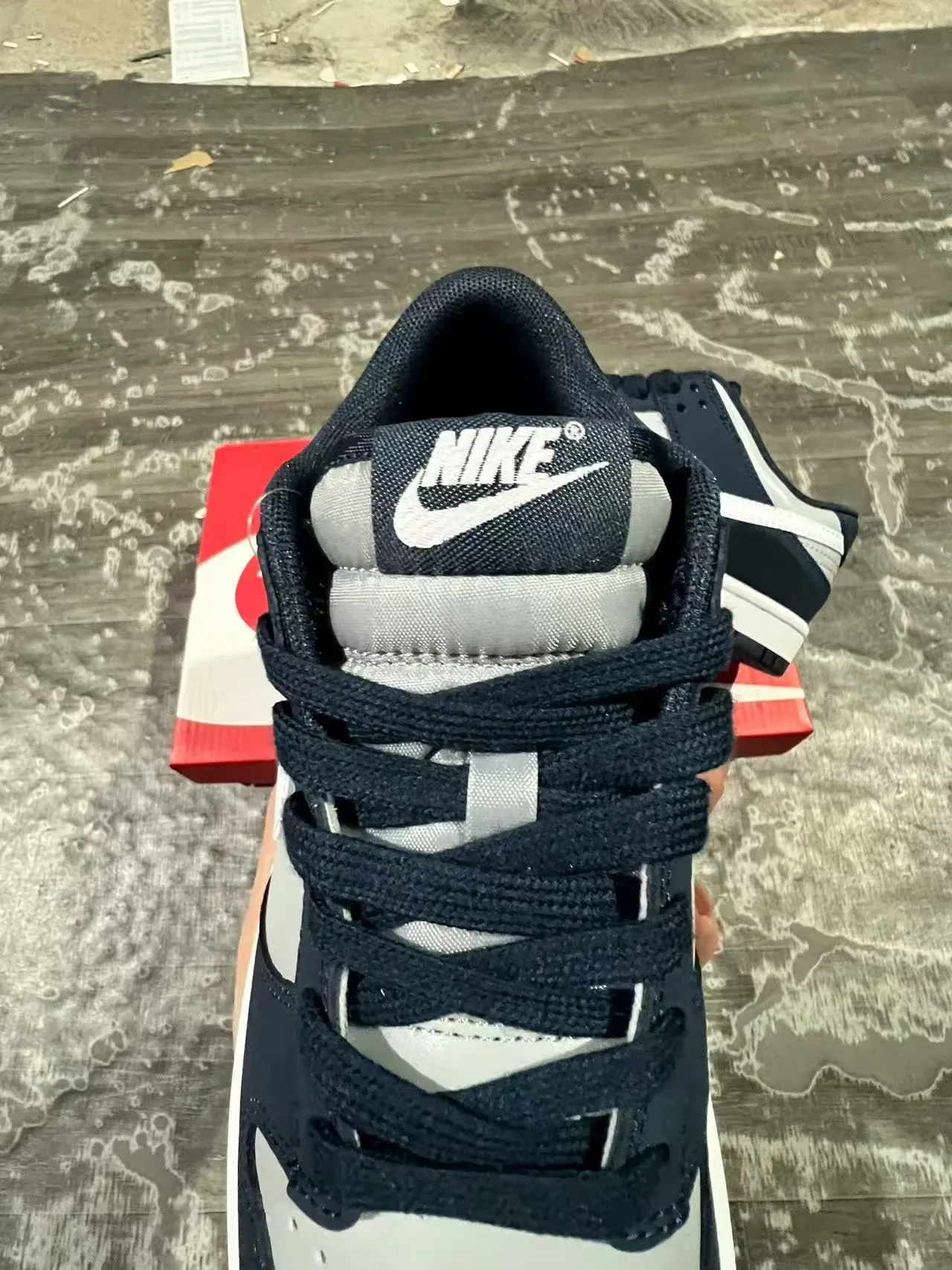 Nike Dunk Low Navy and Gray Lifestyle Sneakers 4
