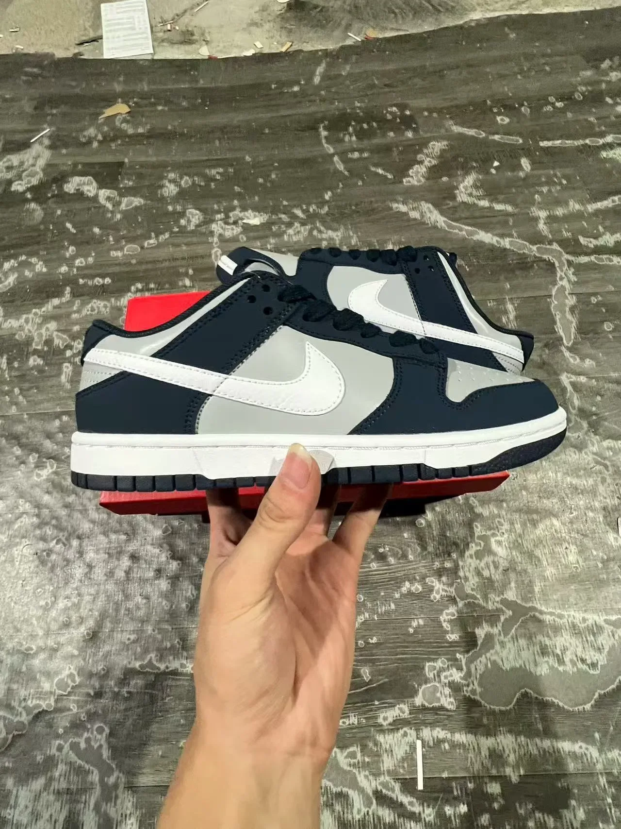 Nike Dunk Low Navy and Gray Lifestyle Sneakers 7