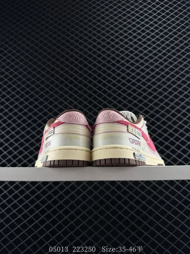 Nike Dunk Low Off-White Pink Brown Lifestyle Sneakers 2