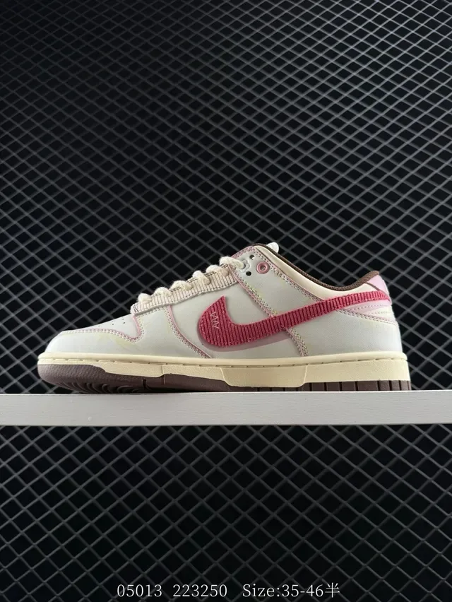 Nike Dunk Low Off-White Pink Brown Lifestyle Sneakers 4
