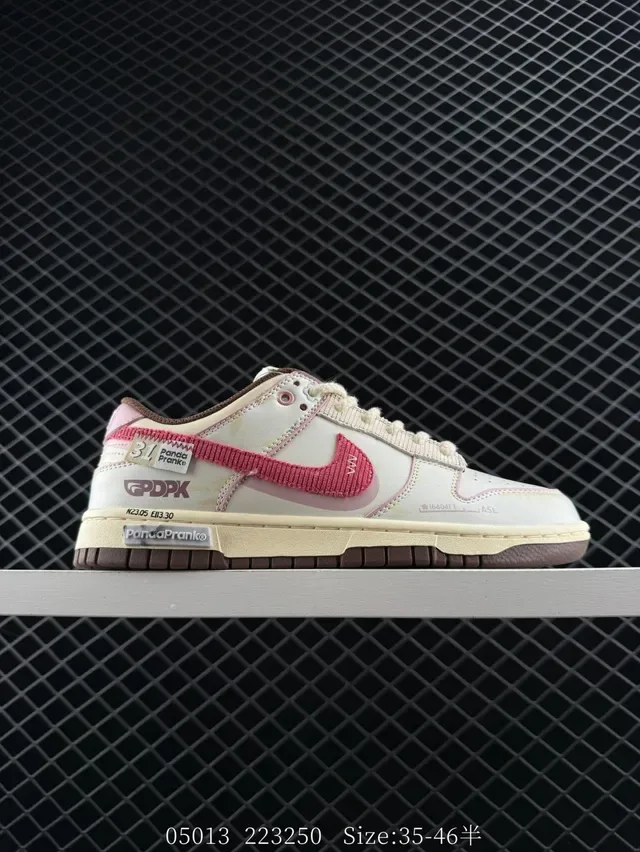 Nike Dunk Low Off-White Pink Brown Lifestyle Sneakers 5