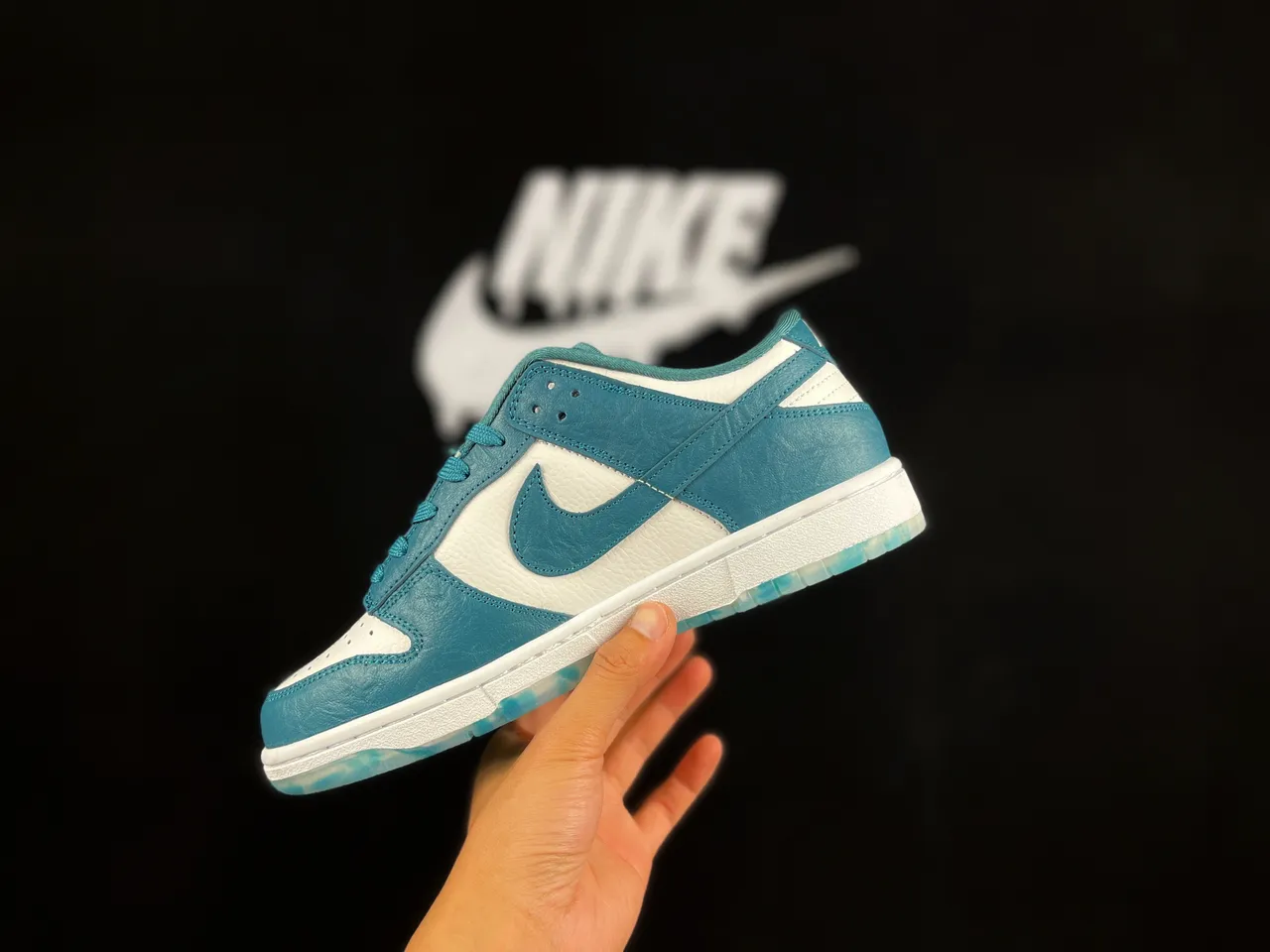 Nike Dunk Low Teal and White Lifestyle Sneakers 5