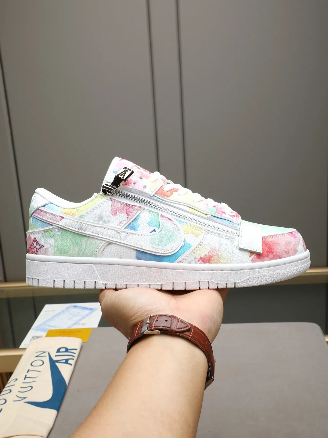 Nike Dunk Low Watercolor Floral White Lifestyle Sneakers 1