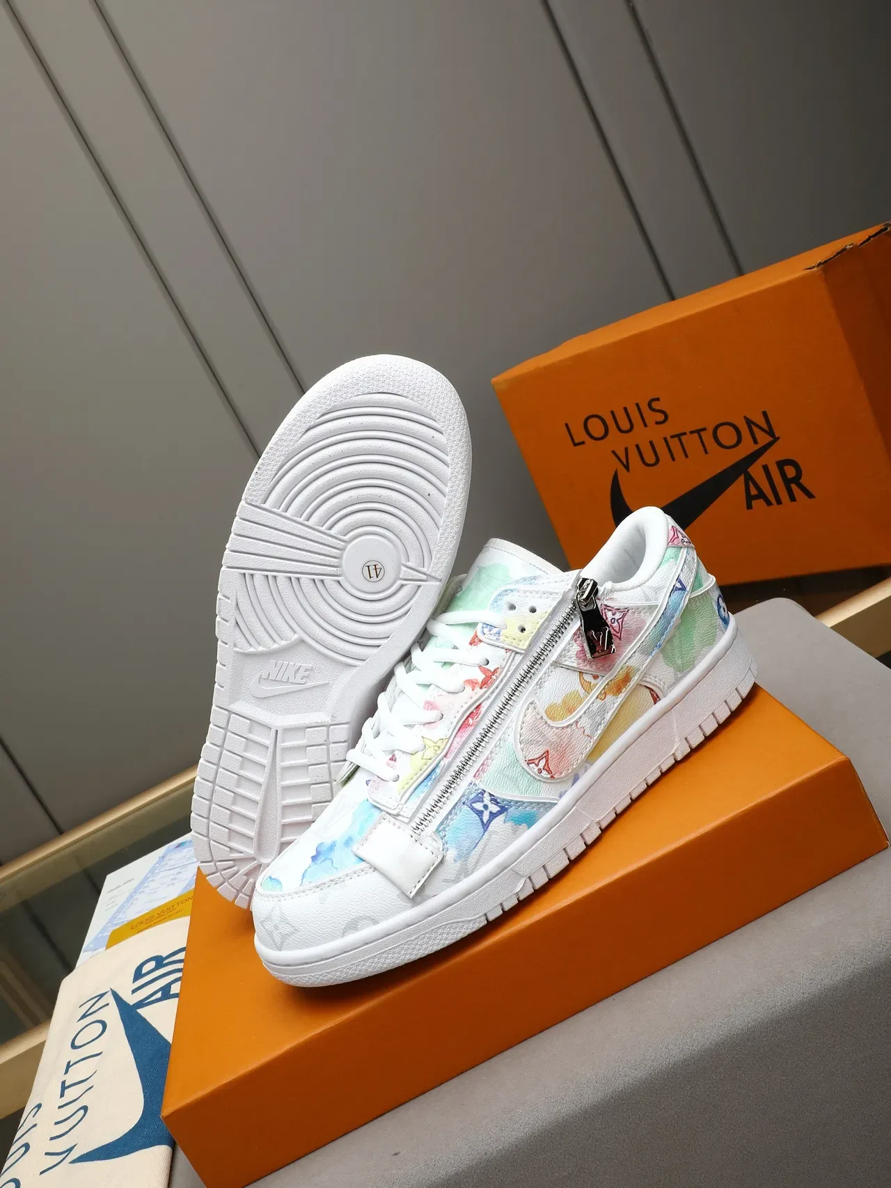 Nike Dunk Low Watercolor Floral White Lifestyle Sneakers 4