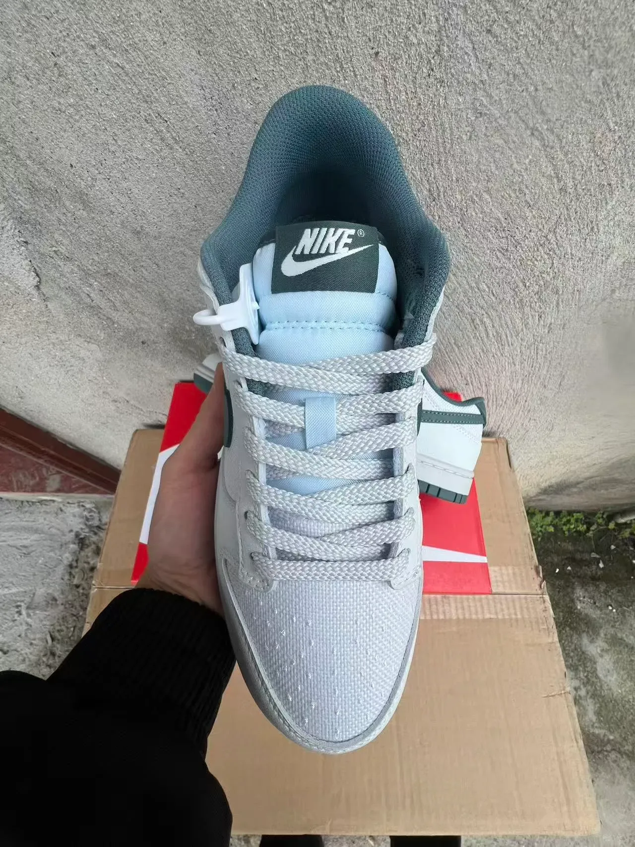 Nike Dunk Low White and Green Lifestyle Sneakers 3