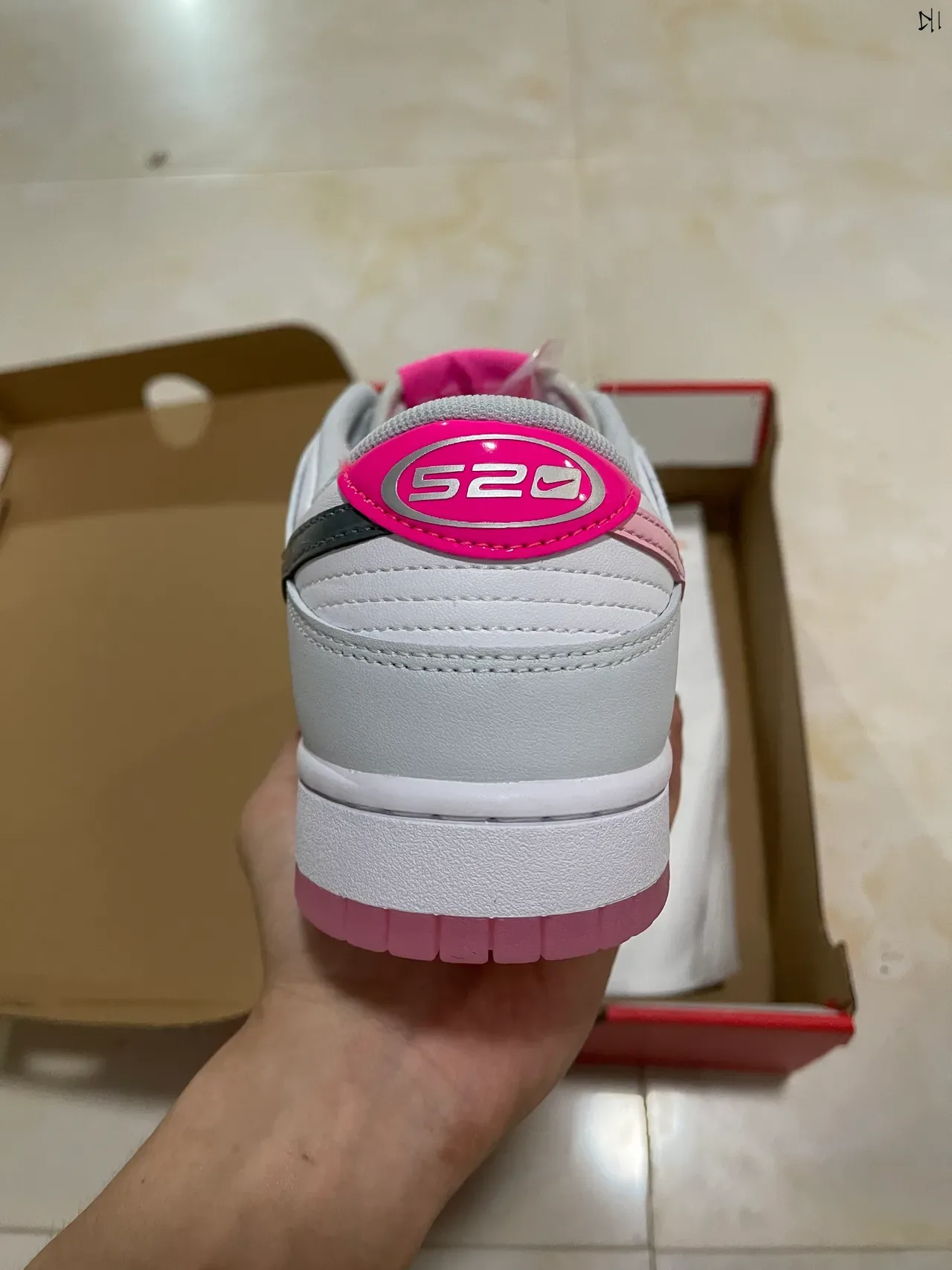 Nike Dunk Low White Gray Pink Lifestyle Sneakers 6