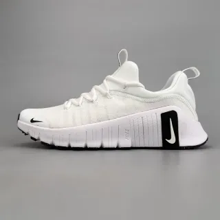 Nike Free Chaussures de course avec upper en tricot blanc et noir, semelle segmentée flex groove