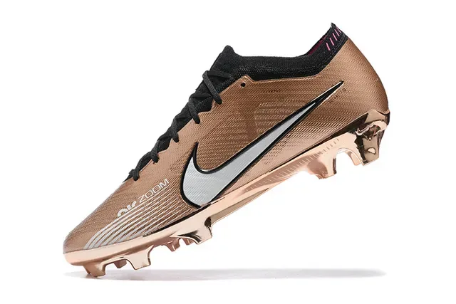 Nike Gold Black Métallique Synthétique Upper Système De Lacets Surface De Jeu Firme Chaussures De Football 4