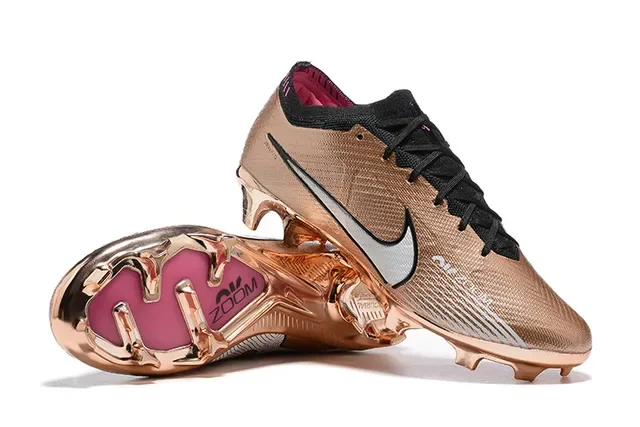 Nike Gold Black Métallique Synthétique Upper Système De Lacets Surface De Jeu Firme Chaussures De Football 6