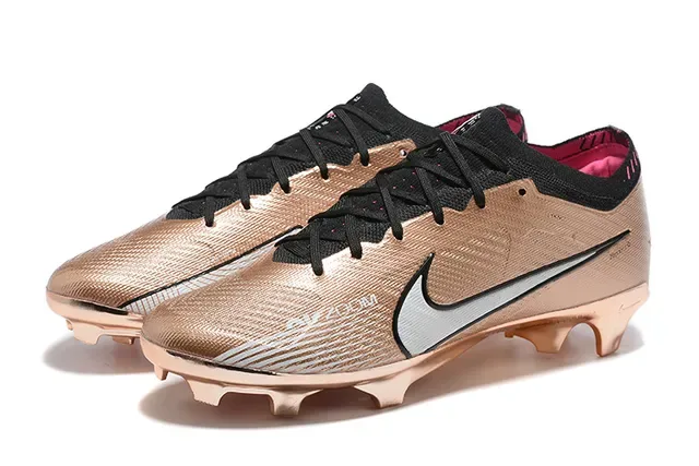 Nike Gold Black Métallique Synthétique Upper Système De Lacets Surface De Jeu Firme Chaussures De Football 8