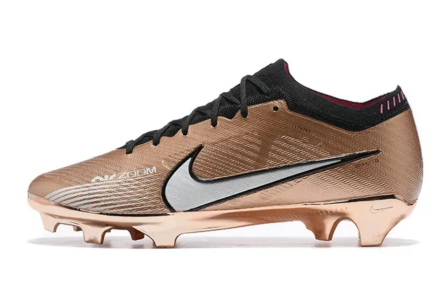 Nike Gold Black Métallique Synthétique Upper Système De Lacets Surface De Jeu Firme Chaussures De Football 10